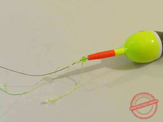 The bobber stop and bead above the float